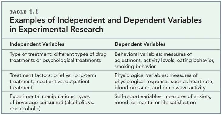 Independent and Dependent Variables Examples