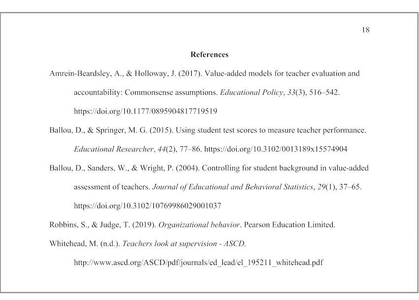 An Example of an APA Format Reference List